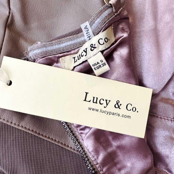 Lucy & Co Faux Leather Rosette Mesh Mini Dress - Size Small (EU38) - Picture 5 of 5